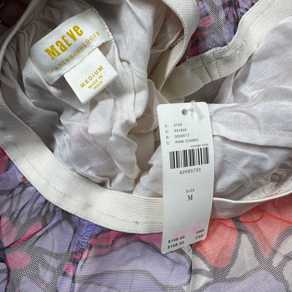 NWT Anthropologie Maeve Floral Tulle Tiered Ruffle A Line Purple Midi Skirt M - Picture 15 of 16